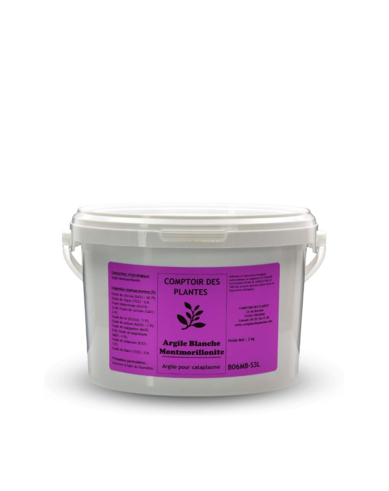 Argile Blanche Montmorillonite agriculture biologique